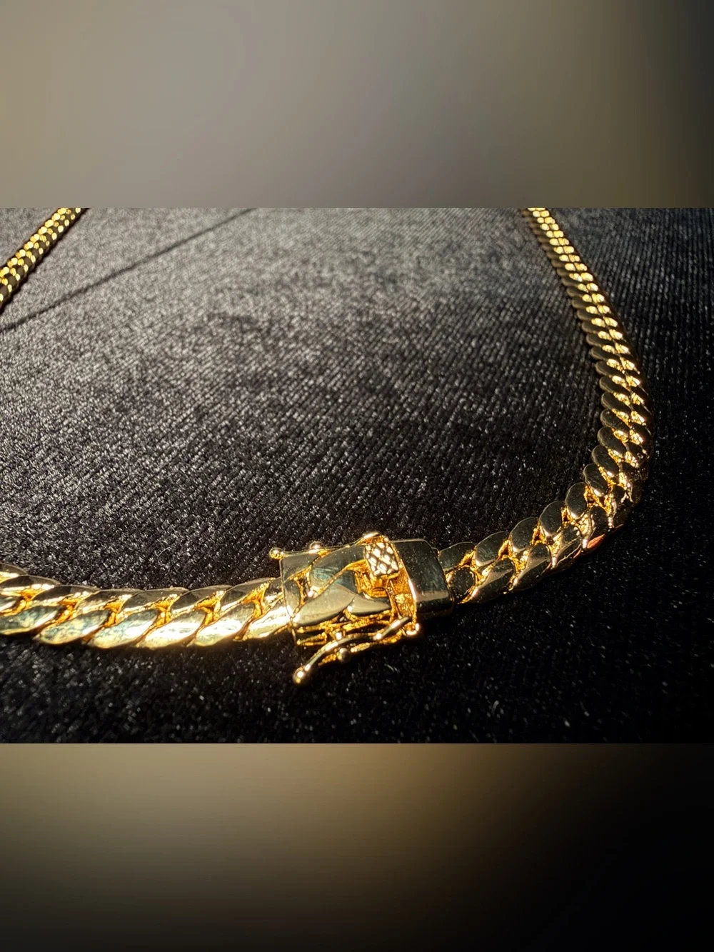 Miami Cuban 22in 6.5MM 14K Stamped gold filled necklace w/Box Lock RARE LENGTH